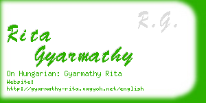 rita gyarmathy business card